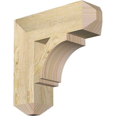 Ekena Millwork Imperial Craftsman Rough Sawn Bracket, Douglas Fir, 4"W x 14"D x 14"H BKT04X14X14IMP04RDF